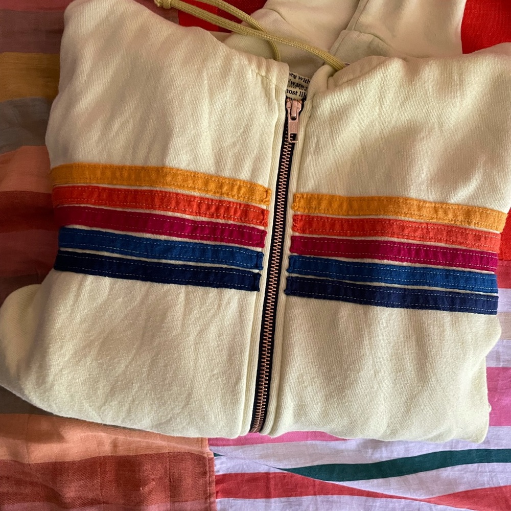 Aviator nation 5 stripe hoody neon yellow large